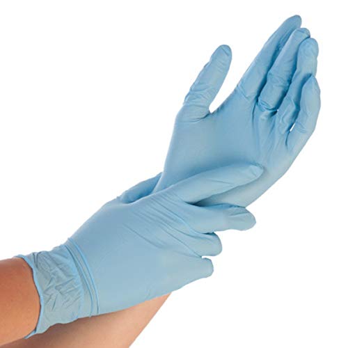 Top-Untersuchungs-Handschuhe, Einweg-Nitril-Handschuhe, puderfrei, ohne Latex, im Beutel, weiß, blau 10 x 100 Stück, Farbe:blau, Größe:L