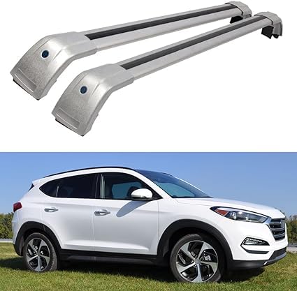 Aluminium-Dachträger-Querträger für Hyundai Tucson TL 2015-2021 – Seitenschienen-Gepäckträger für verbesserte Ladekapazität, Auto-Modifikationszubehör,normal-Silver