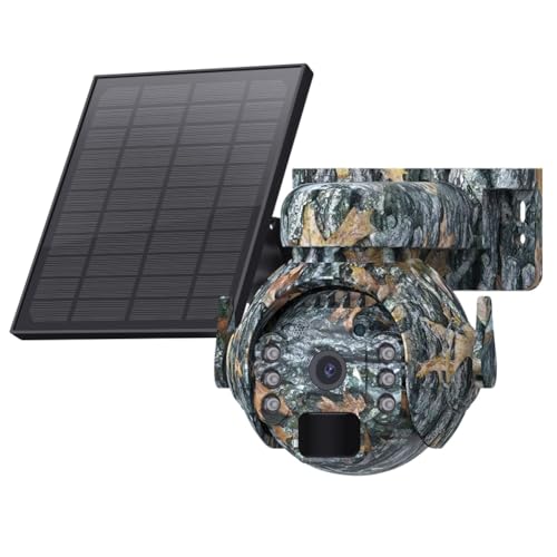 Datering 3MP 4G Solarbetriebene Kamera f¨¹r Den Au?enbereich, WLAN, Wildtierkamera, Wasserdicht, Infrarot-Nachtsicht, Bewegungsaktiviert, Einfache Installation (A)