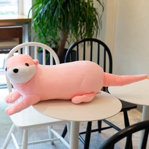 LfrAnk Fluss Otter Plüschtier Tier Plüschpuppe lebensechtes Otter Spielzeug Geschenk für Kinder Junge 80cm 3