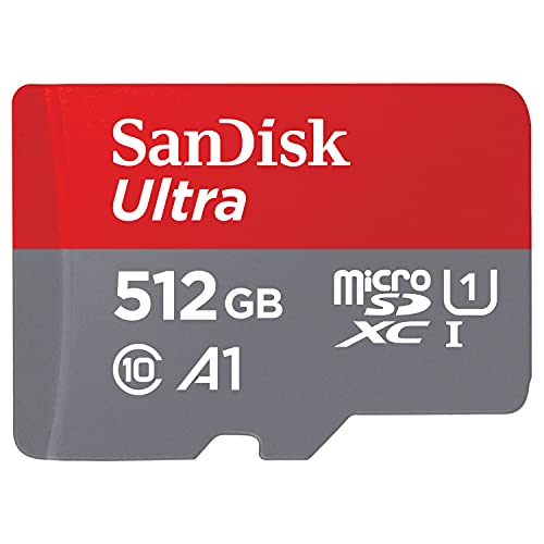 SanDisk Ultra 512 GB microSDXC Speicherkarte + SD-Adapter mit A1 App-Leistung bis zu 120 MB/s, Klasse 10, U1