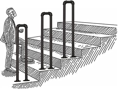 U-förmiger Stufenbaluster, Kindertreppe, Treppengeländer, Handlauf, Geländer für den Innen- oder Außenbereich, Gartenkorridor-Stützstange (Größe: 65 cm (2,1 Fuß)) (95 cm (3,11 Fuß))