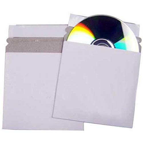 CD-Versandtaschen, selbstklebend, 50 Stück, Weiß