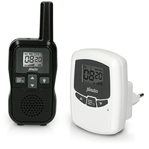 Alecto DBX80BK - Babyphone - Babyfon mit 3km Reichweite - Wiederaufladbar und VOX-funktion - Schwarz/Weiß