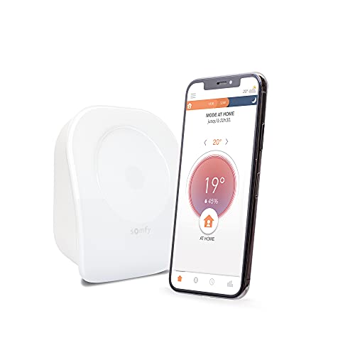 Somfy 1870775 – Thermostat vernetzt Radio V2 | Kabellos | für Heizung oder Kessel | Trockenkontakt | kompatibel mit Amazon Alexa, Google Assistant & Tahoma