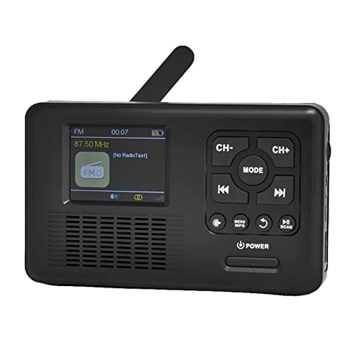 Reflexion TRA560DAB tragbares Kurbel-Radio, DAB-Radio mit Taschenlampe und Solar-Ladefunktion (DAB+, DAB, Bluetooth, Dynamo, Handy-Lader, Powerbank, Solar, USB, Micro SD) schwarz
