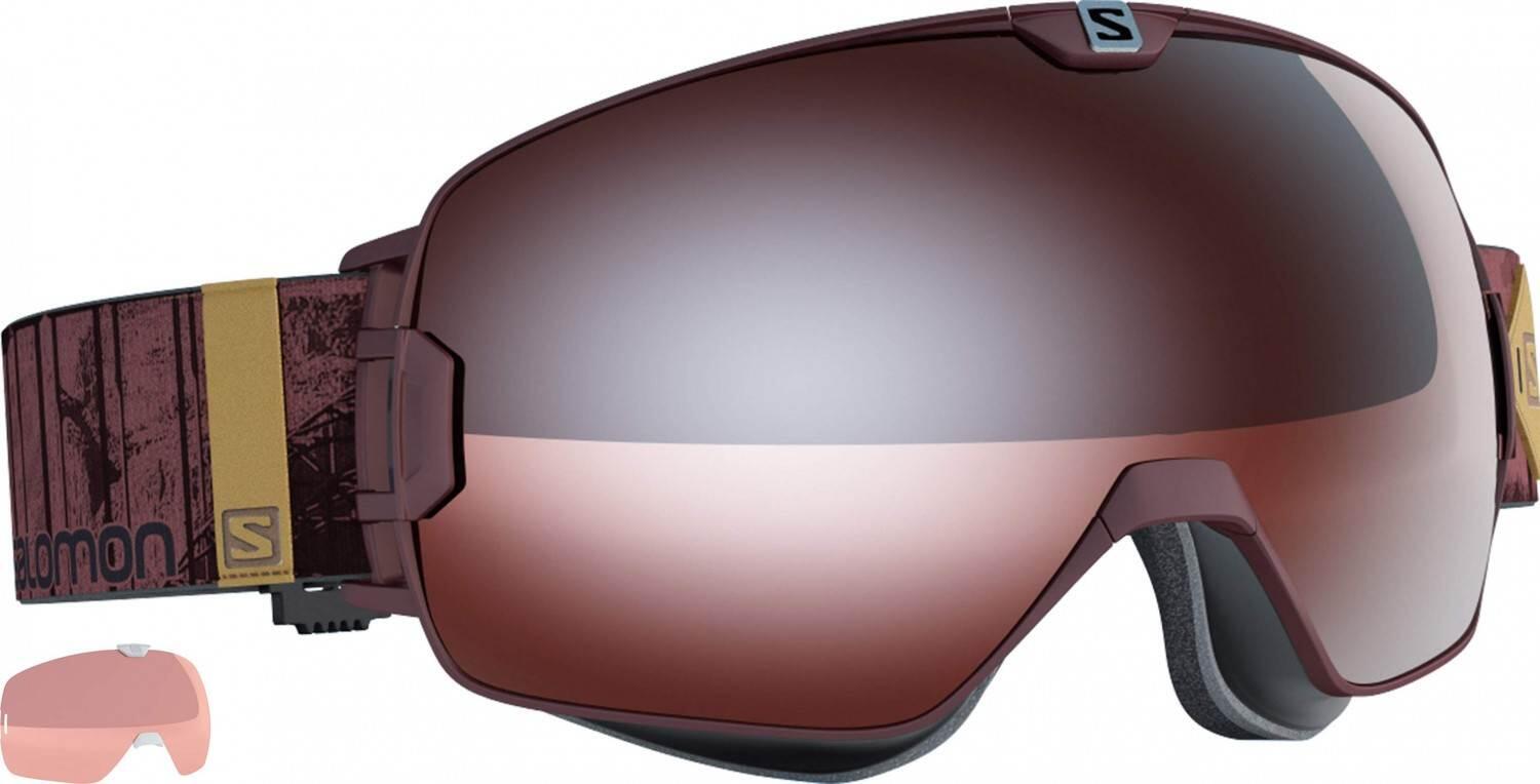 Salomon XMAX Access Skibrille (Farbe: burgundy, Scheibe: tonic orange/mirror silver)