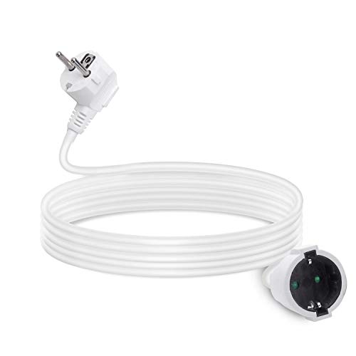 Aigostar Verlängerungskabel 10M Kabel kabelverlängerungen mit Schutzkontakt Stecker Schuko Verlängerung 16A/250V, Weiß