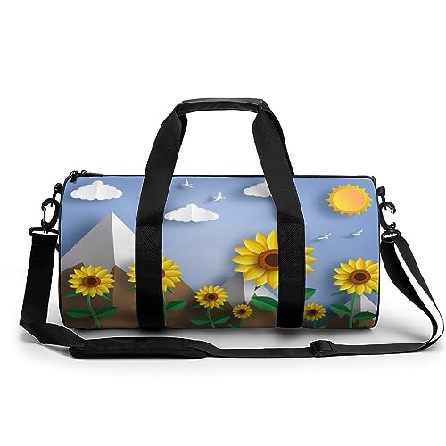 Sporttasche Sonnenblume Reisetasche Weekender Schwimmtasche Gym Bag Trainingstasche Für Herren Damen 45x23x23cm