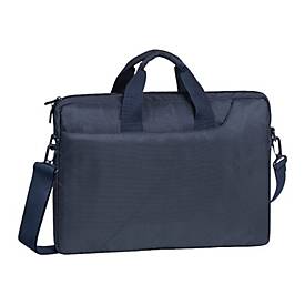 RIVACASE Tasche für Notebooks bis 15.6" - Sehr kompakte Laptoptasche mit gepolsterten Wänden und Zubehörfächern - Dunkelblau