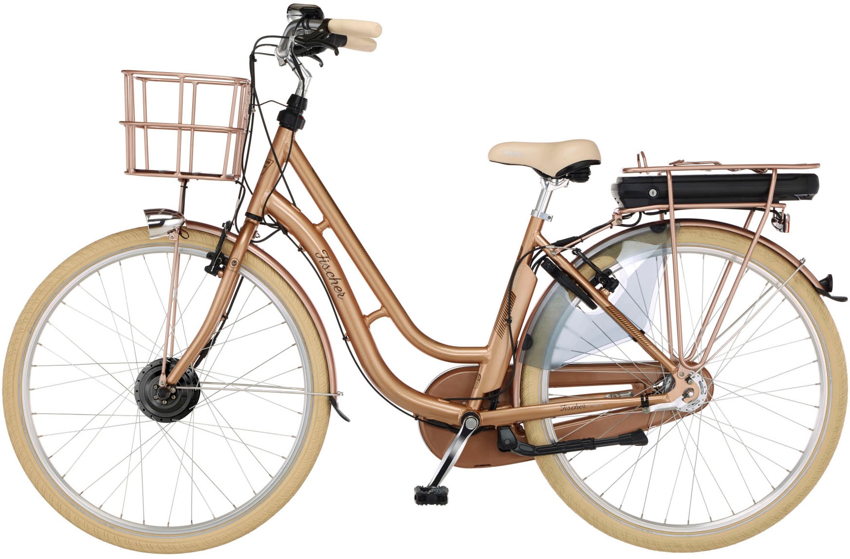 FISCHER Fahrrad E-Bike "CITA RETRO 2.2 522", 7 Gang, Shimano, Nexus, Frontmotor 250 W, (mit Fahrradschloss) 2
