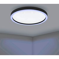 EGLO connect.z Smart Home LED Deckenleuchte Montemorelos-Z mit Kristall-Effekt, ZigBee, App und Sprachsteuerung Alexa, warmweiß-kaltweiß, RGB, dimmbare Deckenlampe in Schwarz, Ø 57 cm