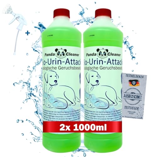 PandaCleaner Bio Urine Attacke - Katzengeruch Entferner - 2000ml Konzentrat - Teppichreiniger Hundeurin - Geruchsentferner/Geruchtsneutralisierer - Fleckenentferner Urin