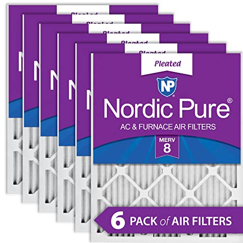Nordic Pure Merv 8 Bundfaltenhose AC Ofen Air Filter, Box von 6 16x25x1M8-6