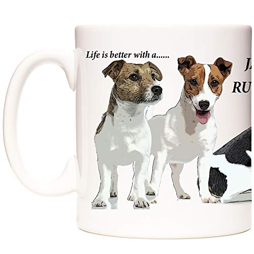 Jack Russell Tasse mit Aufschrift "Life is Better with a Jack Russell", Geschenk für Hundeliebhaber, Keramiktasse