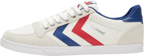 hummel Unisex-Erwachsene Slimmer Stadil Low Sneaker, Weiß (White/Blue/Red/Gum), 43 EU (9 UK)
