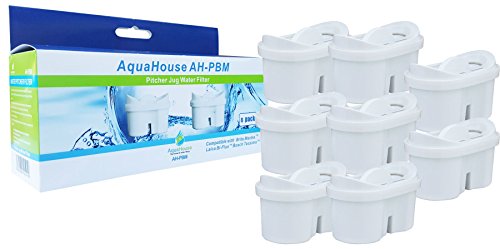 8x Aquahouse AH-PBM Wasserfilterpatronen Kompatibel mit Brita Maxtra Filterkannen, Bi-Flux & Tassimo