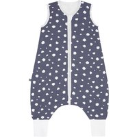 emma & noah Premium Baby Schlafsack mit Füßen Sommer, Bequem & Atmungsaktiv, 100% Bio-Baumwolle, Oeko-TEX Zertifiziert, Flauschig, Bewegungsfreiheit, 1.0 TOG (Punkte Blau, 70 cm)