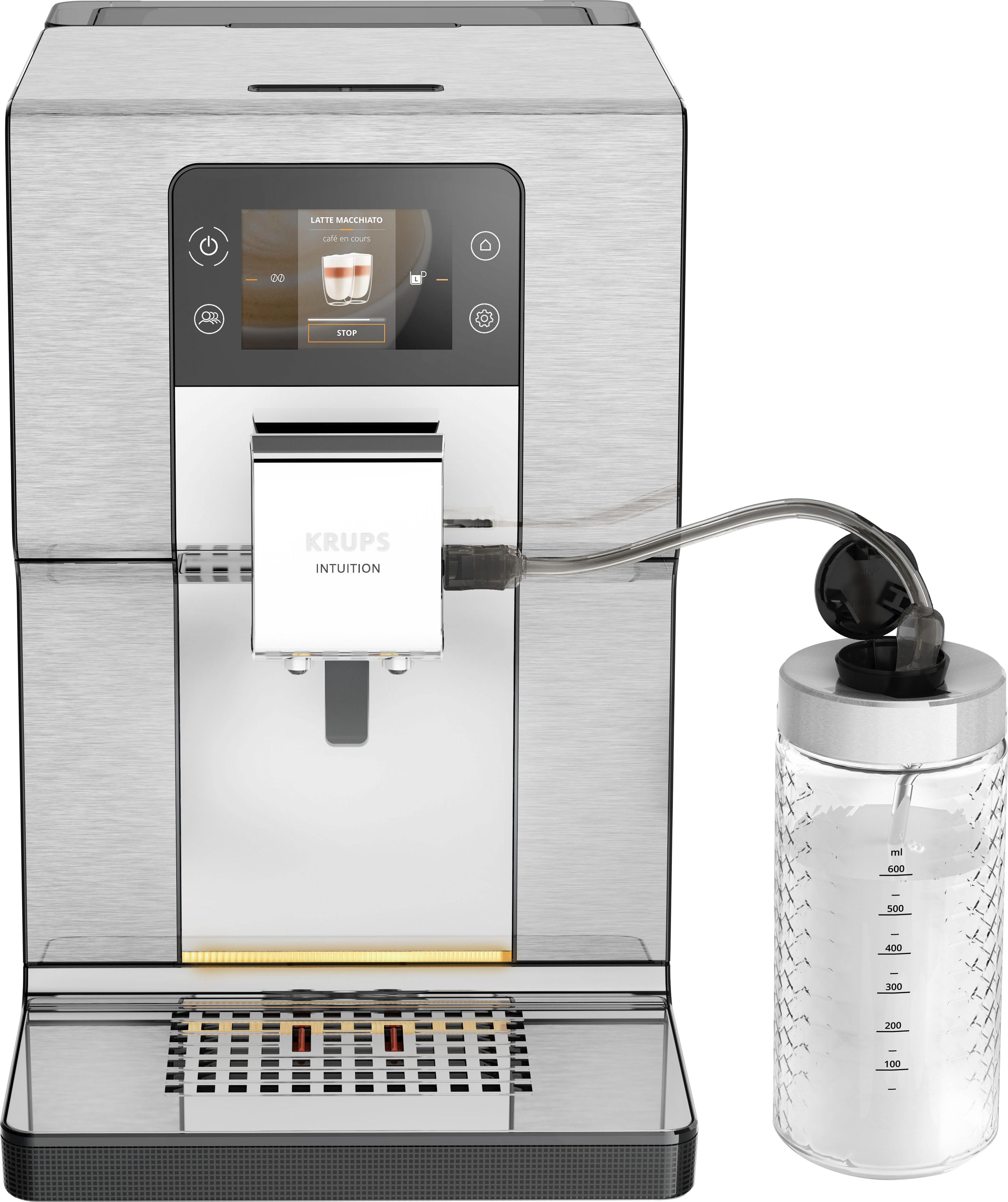 Krups Kaffeevollautomat "EA877D Intuition Experience+", 21 Heiß- und Kaltgetränke-Spezialitäten, geräuscharm, Farb-Touchscreen