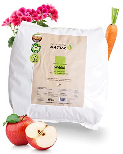 SteirerNatur Veggie Bio Universaldünger 10kg - organischer Pflanzendünger Zimmerpflanzen, Hochbeet, Rasendünger, Topfpflanzen - Bio Obst Gemüse Dünger - 100% pflanzlich