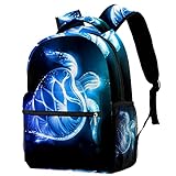 Backpack Rucksack Blaue Schildkröte Schulrucksack Wasserdicht Schultaschen Für Jungen Mädchen Teenager 29.4x20x40cm