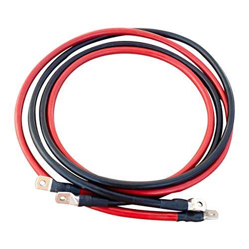 ECTIVE Wechselrichter-Kabel – M8/M8, 3m, rot/schwarz, Kupfer, 50 mm² - Batteriekabel, Kabel-Satz, Kabel für Wechselrichter 1000W mit Ringösen für 12V Batterie, Versorgungsbatterie, Autobatterie
