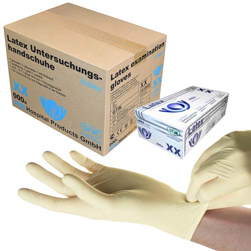 SFM ® BIOLIMES Latex : XS, S, M, L, XL weiß gepudert glatt Einweghandschuhe Einmalhandschuhe Untersuchungshandschuhe Latexhandschuhe XL (900)