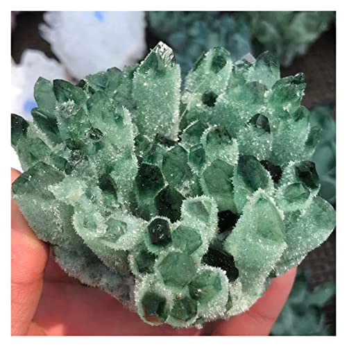 AMAZWI Natural Crystal Rough 300-400G Hot Weather Crystal Cluster, hergestellt Chrysanthemum Green Processing ZUOSHUAAYIN