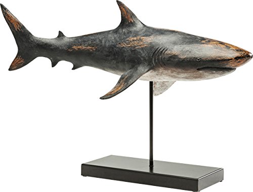 Kare Dekofigur Shark Base, 30380, große, Moderne Tier-Dekoration, Hai aus Polyresin, Schwarz-grau, (H/B/T) 38,5 x 59 x 24 cm
