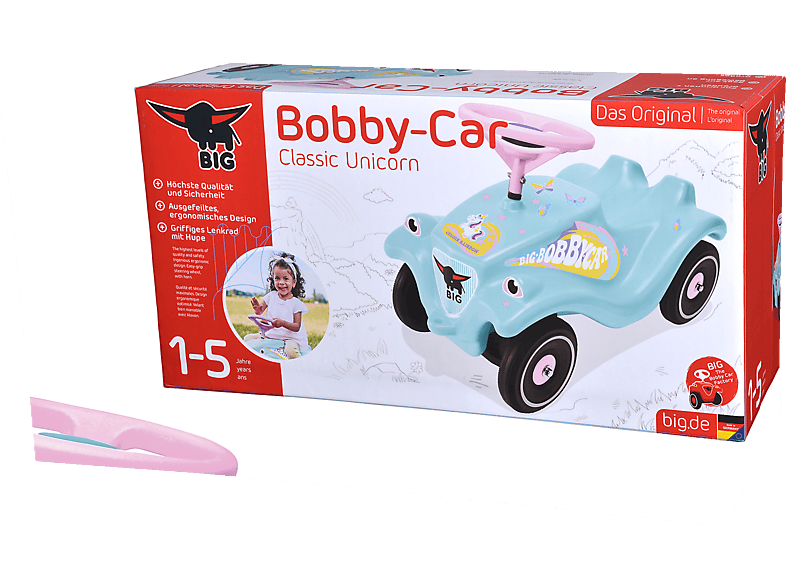 BIG Bobby Car Classic Einhorn, Mehrfarbig Rutscherfahrzeug