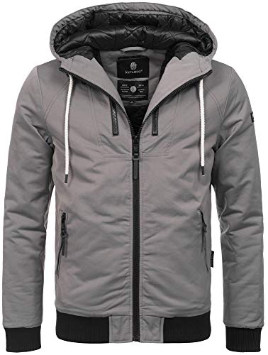 Navahoo Herren Winter Jacke leichte sportliche Jacke robust wasserabweisend Winddicht B623 [B623-Hunter-Grau-Gr.S]
