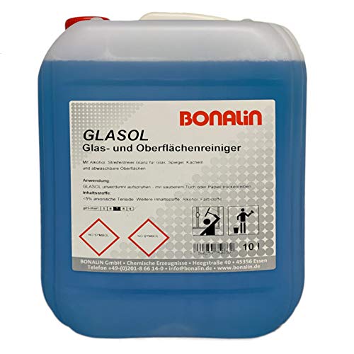 Bonalin Glasreiniger Glasol für Spiegel Kacheln und verglaste Flächen - 10 Liter Kanister