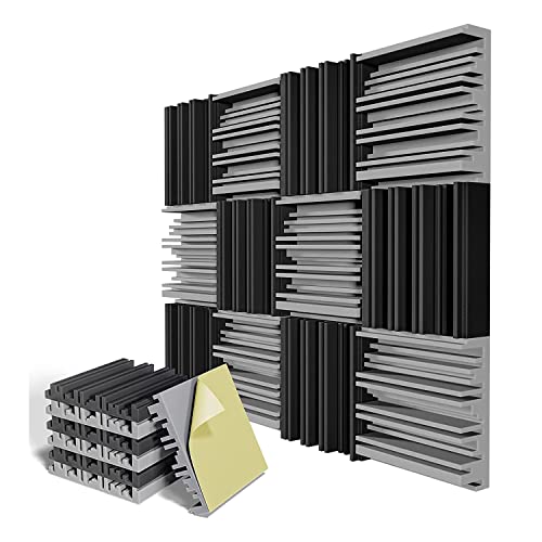 Sadkyer 12 StüCk Selbstklebende Schalldichte Schaumstoffplatten, 30,5 X 30,5 X 5,1 Cm, für Wand, Zuhause, Studio