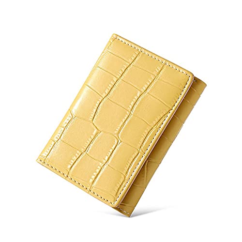 FURLOU Herren Portemonnaies Stone Grain Tri-Fold Small Wallet, Lady Card Case, Soft Leather Lady Wallet, Short Paragraph Geldbörse