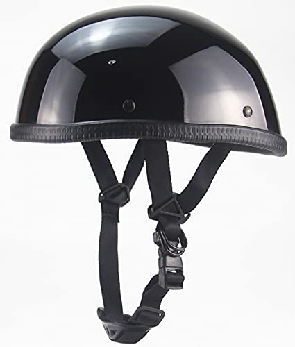 Motorrad-Helm Jethelme Retro Helm mit ECE/DOT Zulassung Roller Helm Moped Halbschale Brain-Cap Scooter-Helm Retro Half Helm für Cruiser Chopper 1,L=59-60CM