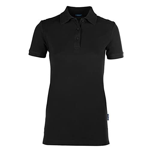 HRM Damen Luxury Stretch W Poloshirt, Schwarz 01-Black, Small