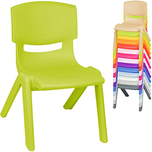 alles-meine.de GmbH 2 Stück - Kinderstühle / Stühle - Farbwahl - bunter Farb-Mix - Plastik - bis 100 kg belastbar / kippsicher - für INNEN & AUßEN - 0 - 99 Jahre - stapelbar - Ga..