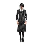 Chaks Kostüm Wednesday für Damen | Print Kleid Schwarz Weiß - Addams Family M
