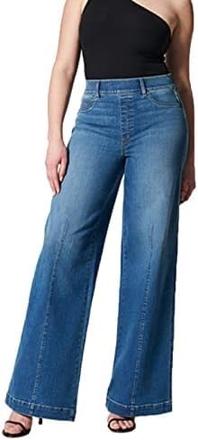 Jeans mit weitem Bein und Naht vorne, Lieblingsjeans, Stretch-Jeans mit Naht vorne for Damen, Stretch-Jeans mit weitem Bein for Damen (Color : Blue, Size : XL)