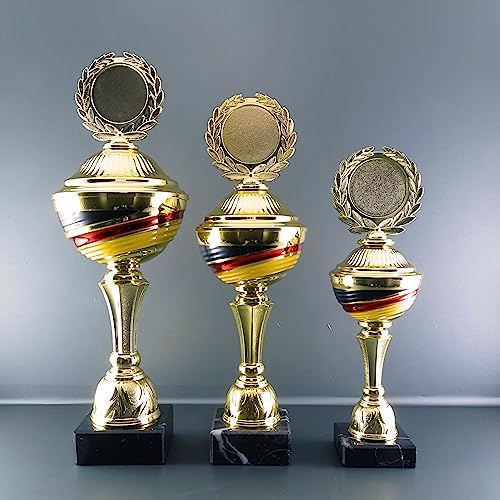 JSSC Neugart GmbH Pokalserie, 3-er Serie, Pokale mit Wunschgravur für Fussball, Tennis, Poker, Skat, Dart, Basketball (9)