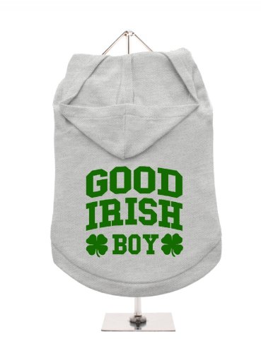 "Good Irish Boy" UrbanPup Hunde-Hoodie Hoodie (grau/grün)