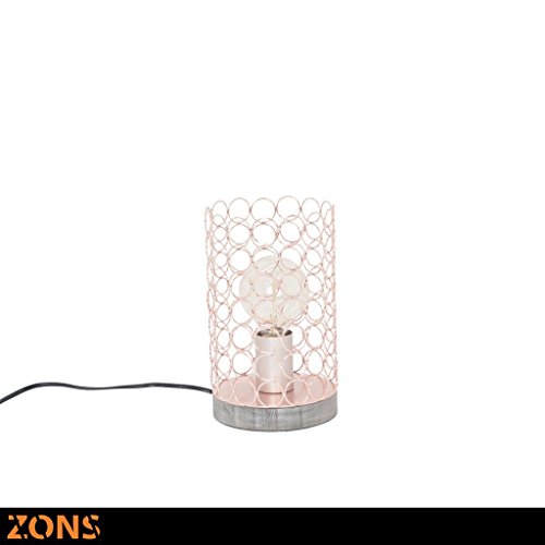 ZONS Tischlampe, Metall H23.5 cm 4 Edison Glühbirne rosa