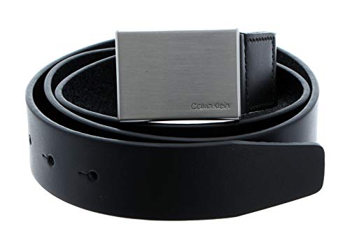 Calvin Klein Herren FORMAL Plaque Belt 3.5CM Gürtel, Schwarz (Black 001), 673 (Herstellergröße: 85)