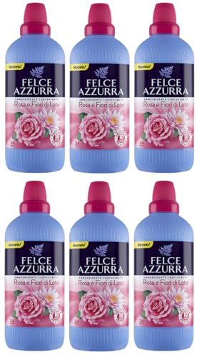 3er-Pack FELCE AZZURRA Ammorbidente Concentrato Rosa e Fiori di Loto,Konzentrierter Weichspüler mit Rosen- und Lotusblumen,24 Wäschen,600ml