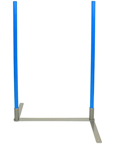 SPORTIKEL24 2by2 Weave Poles – Anfänger-Set mit 2 Stangen für Agility-Slalom – Slalom für Turnier & Agility-Training – Basis aus Metall – stabile Ausführung (Blau)