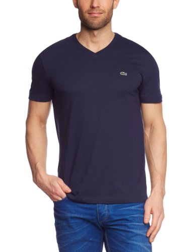 Lacoste Herren TH2036-00 T-Shirt, Blau (Navy Blue 166), Medium (Herstellergröße: 4)