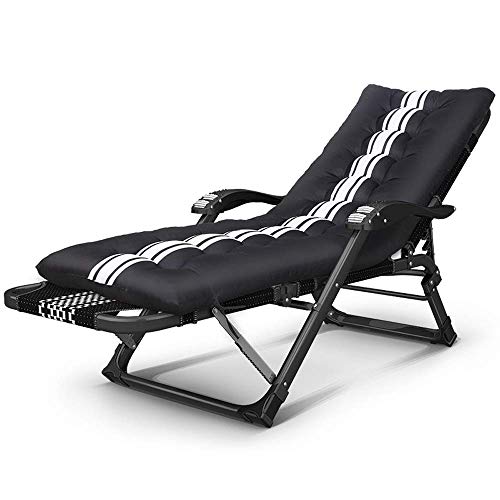 FASOHJ Bequemer Lounge-Stuhl, faltbarer Liegestuhl, Klappstuhl, dickes Baumwollpolster, solider und stabiler Stuhl, sicherer und bequemer, Sonnenliege, um Glück zu verfolgen