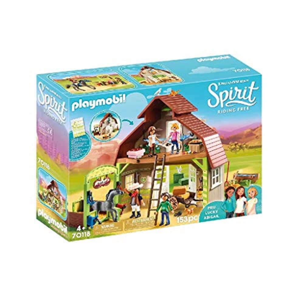 PLAYMOBIL DreamWorks Spirit 70118 Pferdestall mit Lucky, PRU & Abigail, Ab 4 Jahren