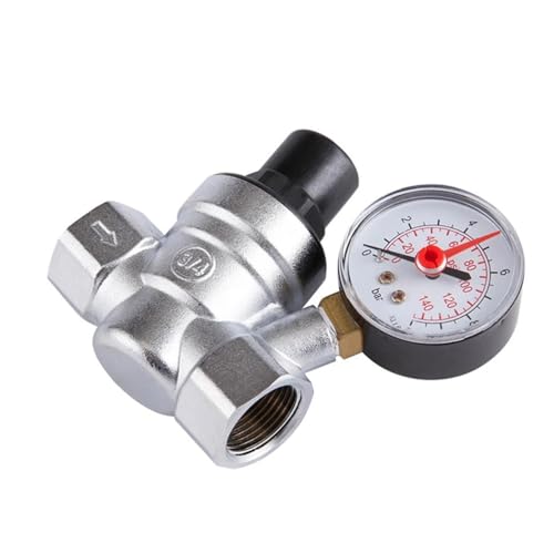 DN20 DN15 Messing Wasserdruckminderventil Leitungswasserregler Wartungsventil Innengewinde mit Manometer Druckminderer Wasser (Size : DN20)