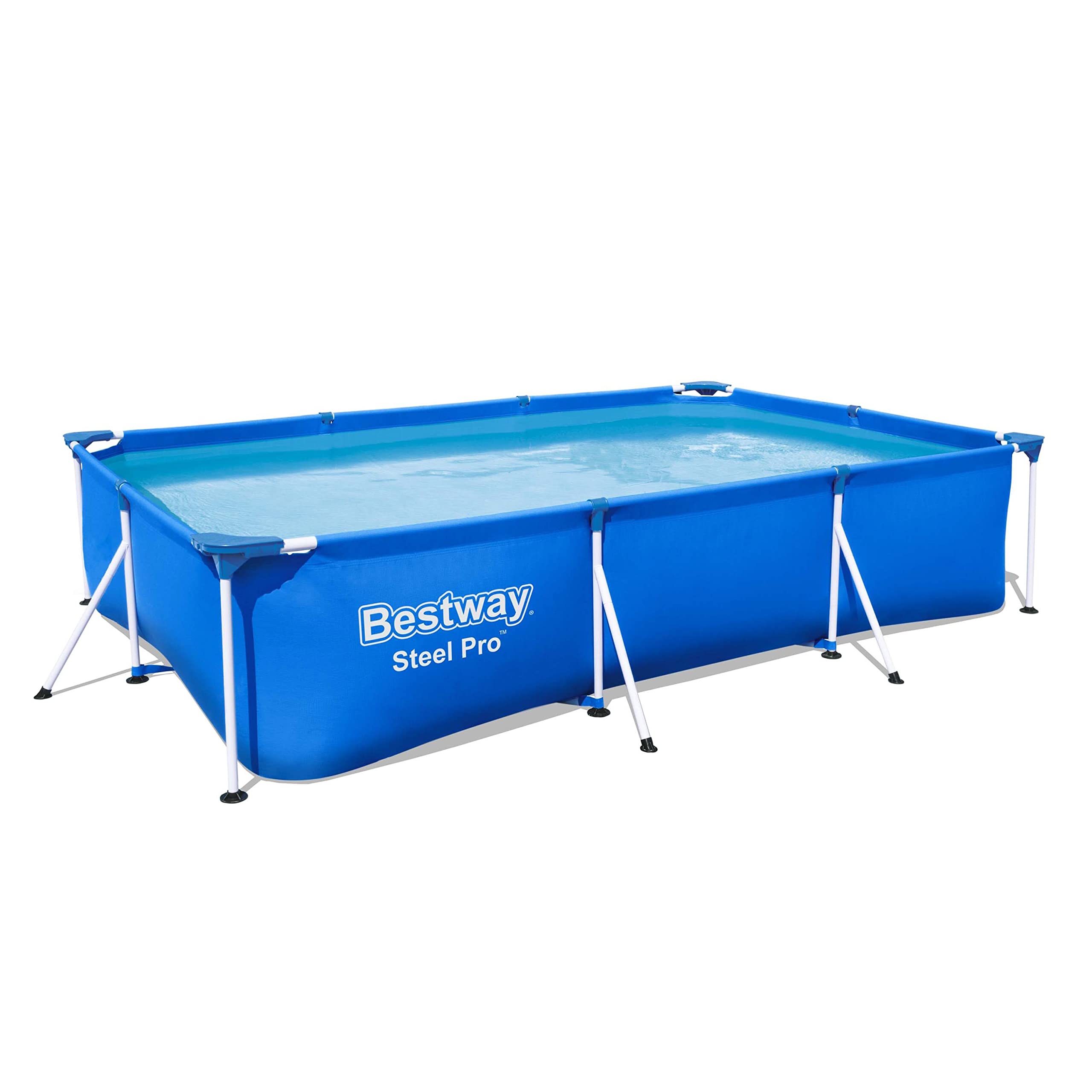 Bestway Steel Pro Frame Pool ohne Pumpe 300 x 201 x 66 cm, blau, eckig